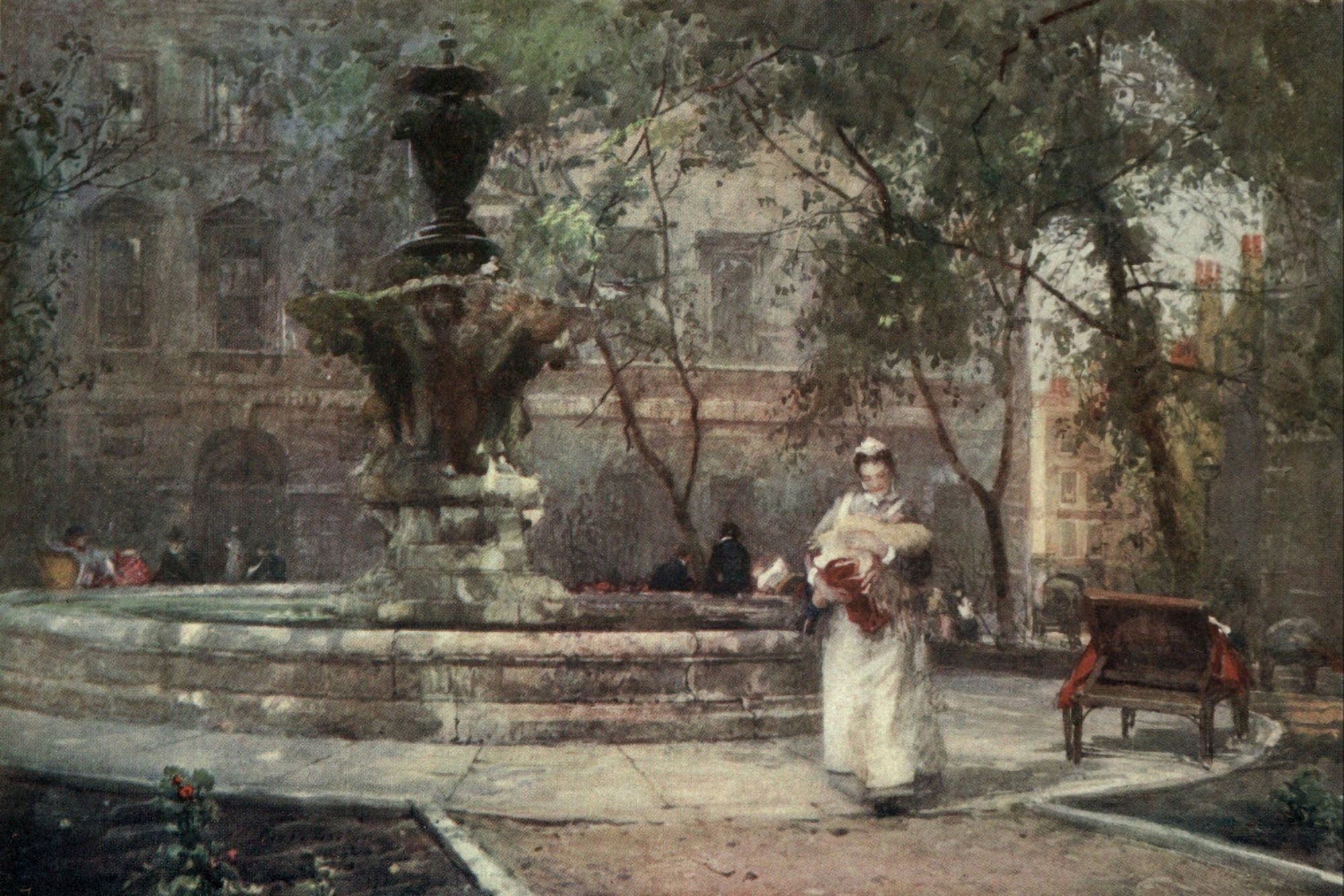 Familiar London 1904 St Bartholomews Hospital Canvas Art - Rose Barton (18 x 24)