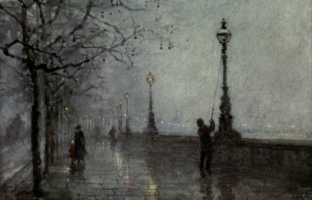 Familiar London 1904 Thames Embankment Canvas Art - Rose Barton (18 x 24)