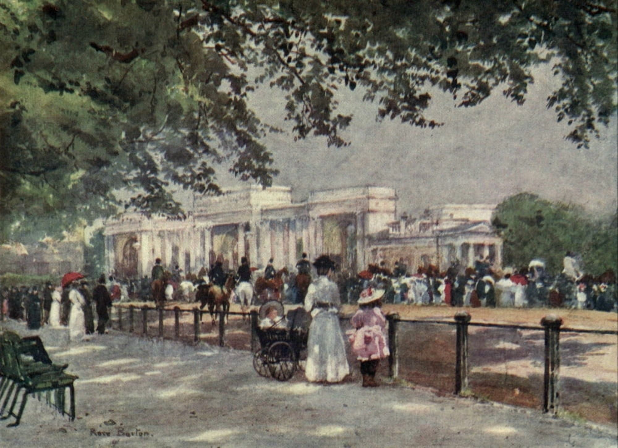 Familiar London 1904 The Mall Canvas Art - Rose Barton (18 x 24)