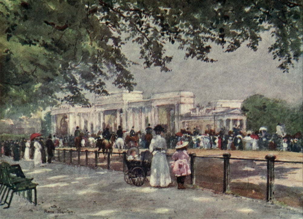 Familiar London 1904 The Mall Canvas Art - Rose Barton (24 x 36)