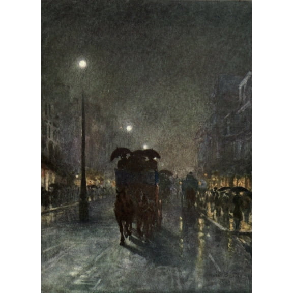 Familiar London 1904 Tottenham Court Road Poster Print by Rose Barton (24 x 36)