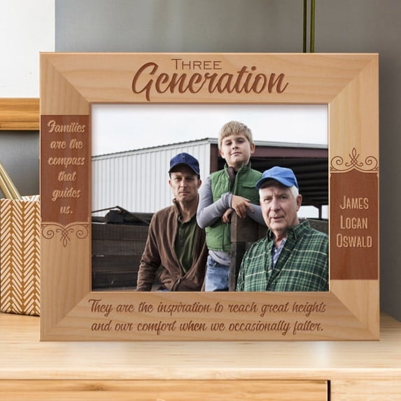 Families Are The Compass That Guides Us Personalized Wooden Frame-10" x 8" Brown Horizontal