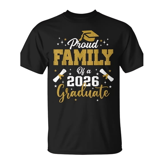 Family 2026 Graduation Proud Family Of A 2026 Graduate T-Shirt - Seseable Same style for men and women 2026 summer short-sleeved printed T-shirt 180G