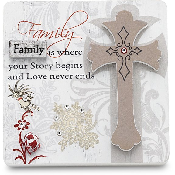Family - 3" x 3" Self-Standing Plaque