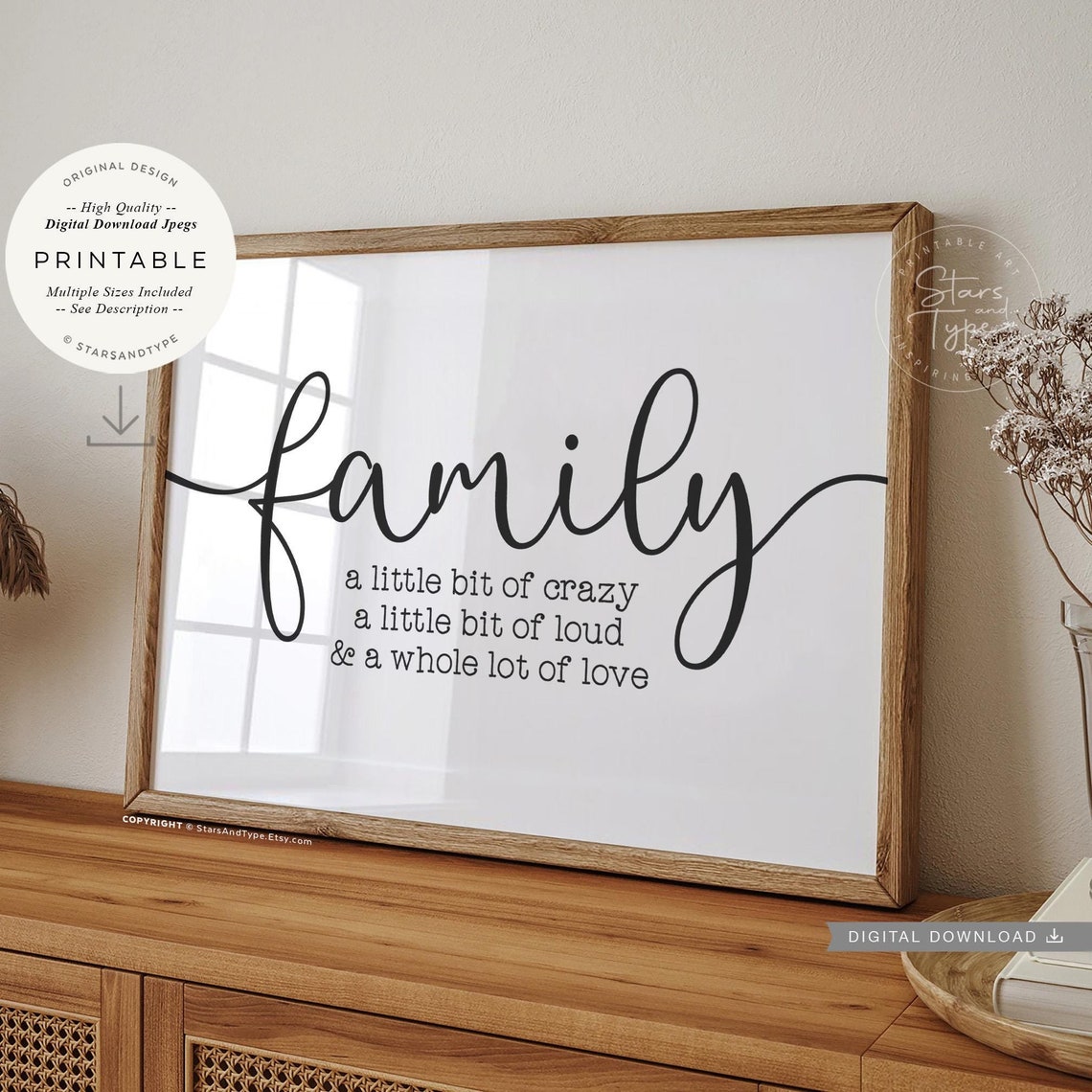 Family A Little Bit Crazy Loud And A Whole Lot Of Love, Horizontal Wall ...