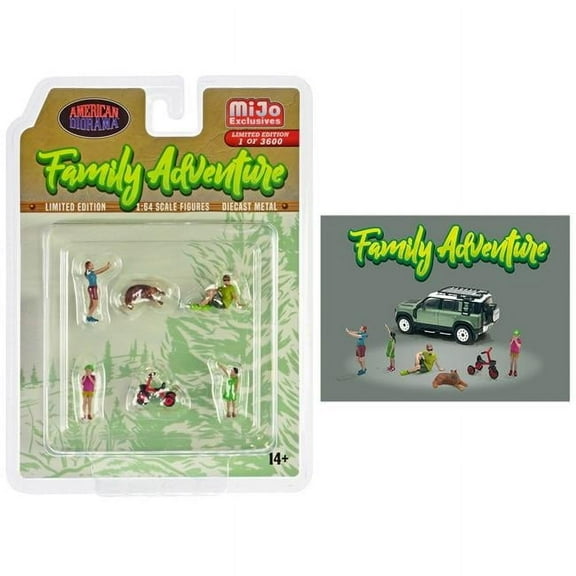 Family Adventure 6 pc Figure Set, Asstd - American Diorama AD-76513MJ - 1/64 Scale Figurine - Diorama Accessory