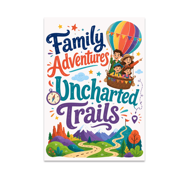 Family Adventures Uncharted Trails - Family Explorers - 13x19 Poster Print