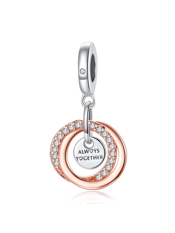 Family Always Encircled Dangle Charm for Women Moment Bracelet Necklace Pendant