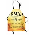 thumbnail image 1 of Family Apron Inspiring Message about Family Life and Love on Dreamy Backdrop Wisdom, Unisex Kitchen Bib Apron with Adjustable Neck for Cooking Baking Gardening, Yellow Marigold Black, by Ambesonne, 1 of 3
