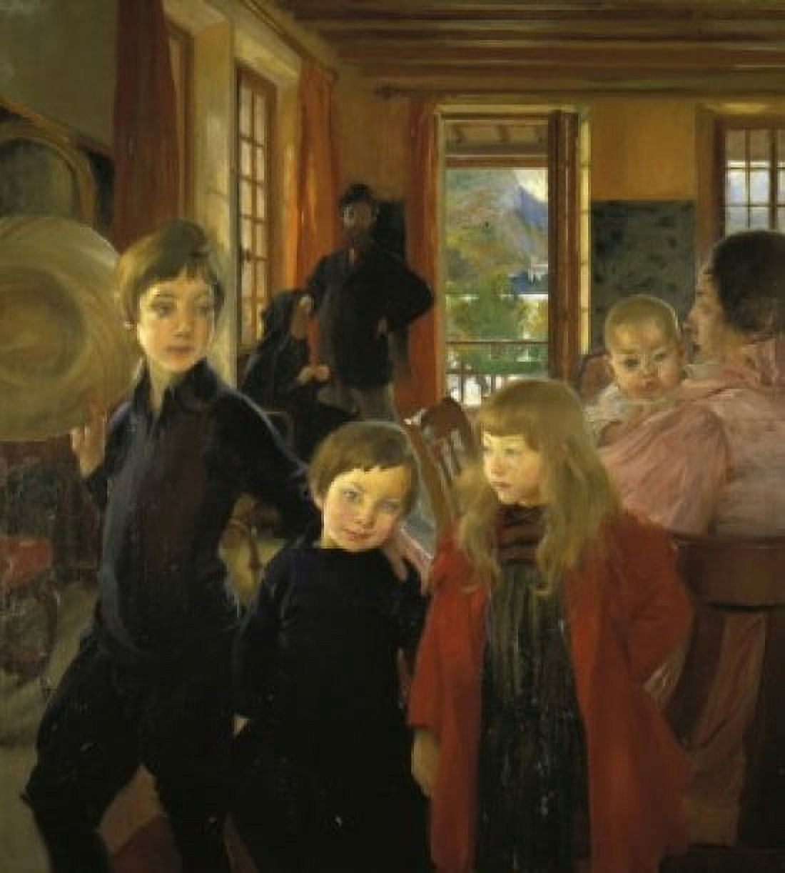 A Family or the Artists Family (Une Famille ou la Famille de lArtiste) Albert Besnard (1849-1934French) Musee dOrsay Paris Canvas Art - Albert Besnard (18 x 24)