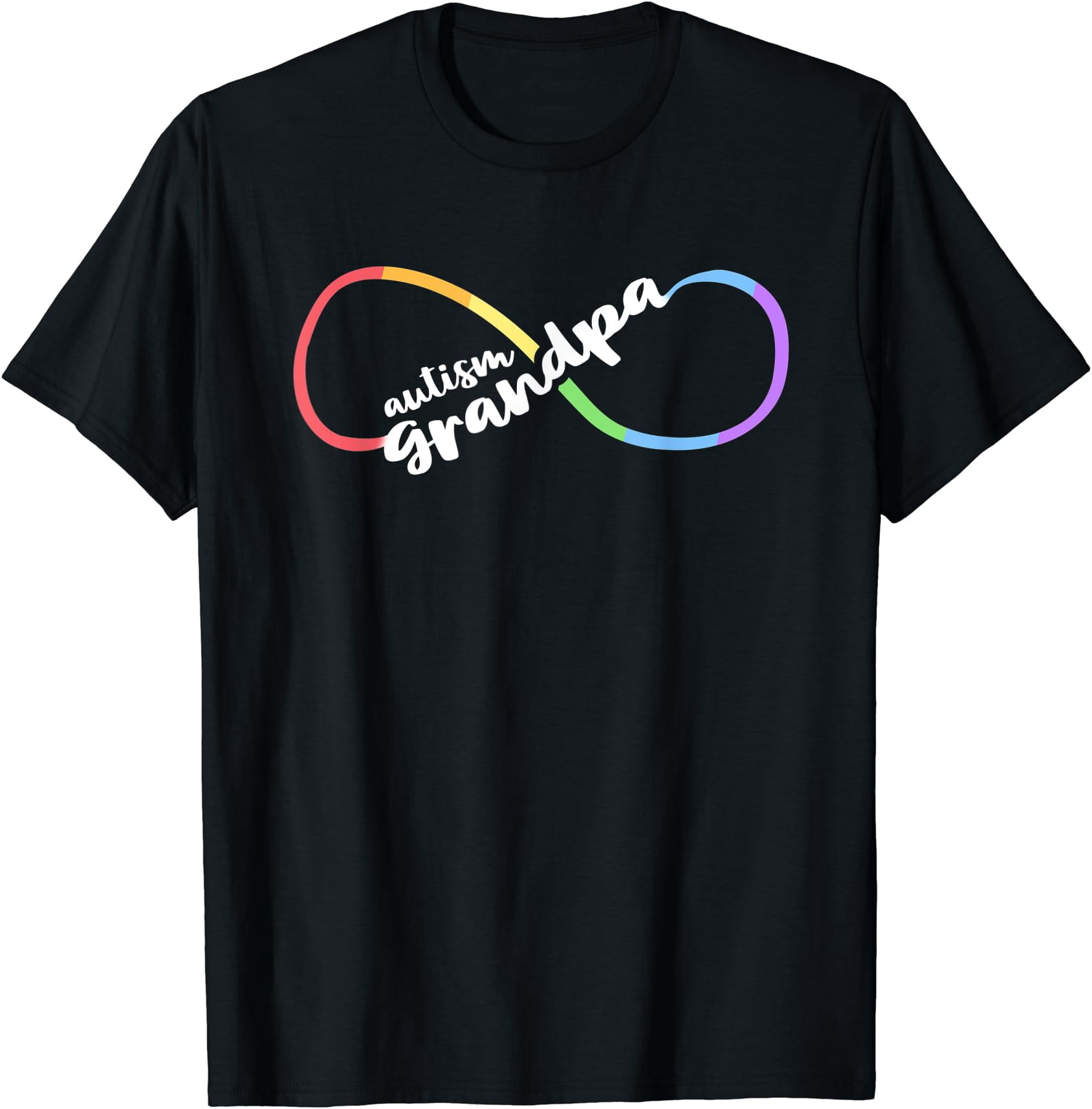 Family Autism Awareness Grandpa Rainbow Infinity Symbol T-Shirt ...
