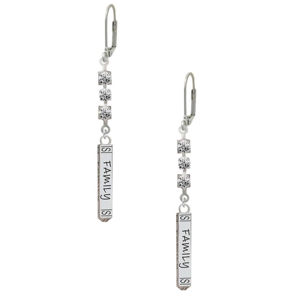 Family Bar Crystal Madison Leverback Earrings