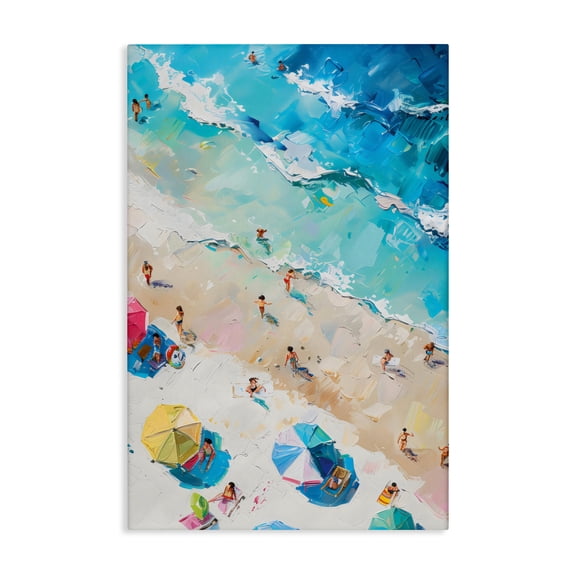 Stupell Industries Family Beach Fun Day Canvas Wall Art, design by LSR Design Studio, 30 x 20