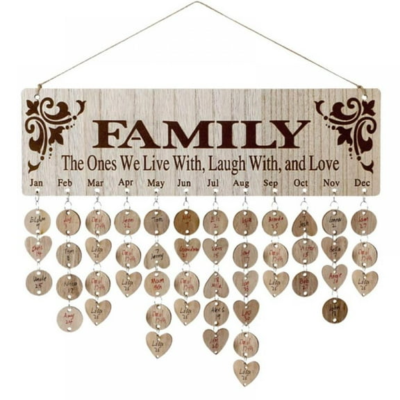 Family Birthday Board Reminder Wall Wooden Calendar Listing Gifts Reminder Wal Calendar Listing Home Decoration