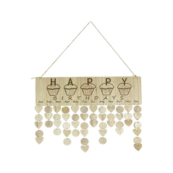 Family Birthday Board Wall Hanging-Family Birthday Calendar With Tags,Gifts For Mother Grandma Mother Parents,Wooden Family Calendar Birthday Reminder Calendar As Birthday Gifts And Home Décor
