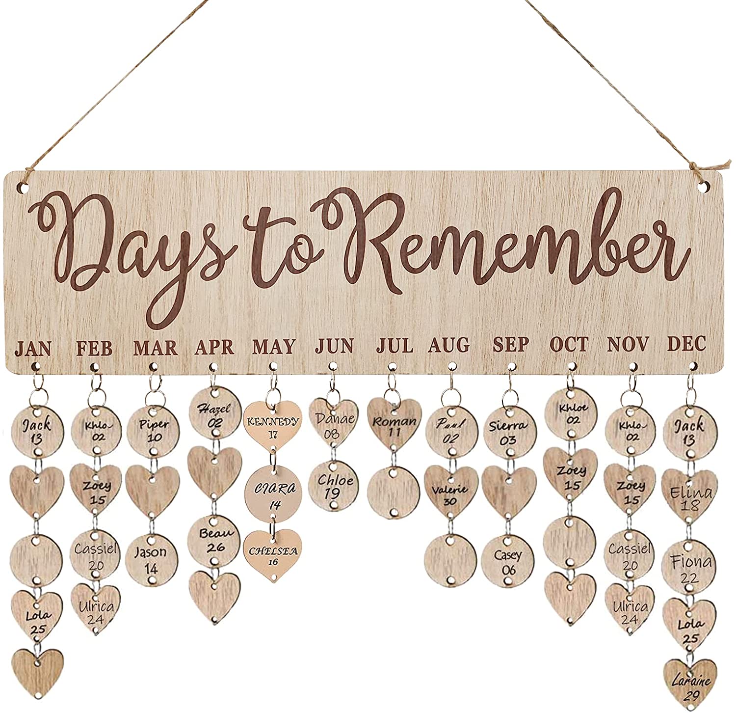 Family Birthday Board Wall Hanging, Birthday Reminder Calendar Signs with Wooden Tags Is Wonderful Way To Keep Track of Family Birthdays - Day To Remember - Walmart.com Family Birthday Board Wall Hanging, Birthday Reminder Calendar Signs with Wooden Tags Is Wonderful Way To Keep Track of Family Birthdays - Day To Remember - Walmart.com