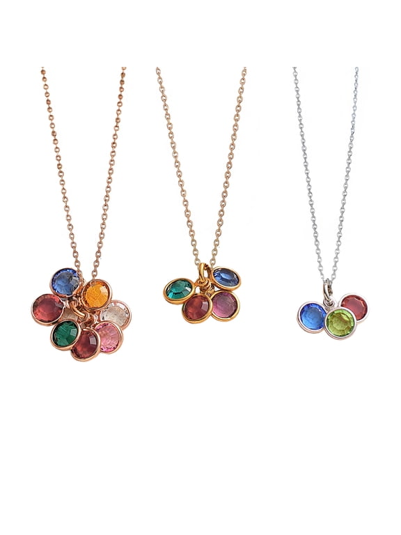 Family Birthstone Necklace Personalized with Kids or Grandkids Birthstones – Custom Handmade Jewelry – Mother’s Day Gift for Mom or Grandma Necklace - Birth Month Stones Birthday Gifts for Women