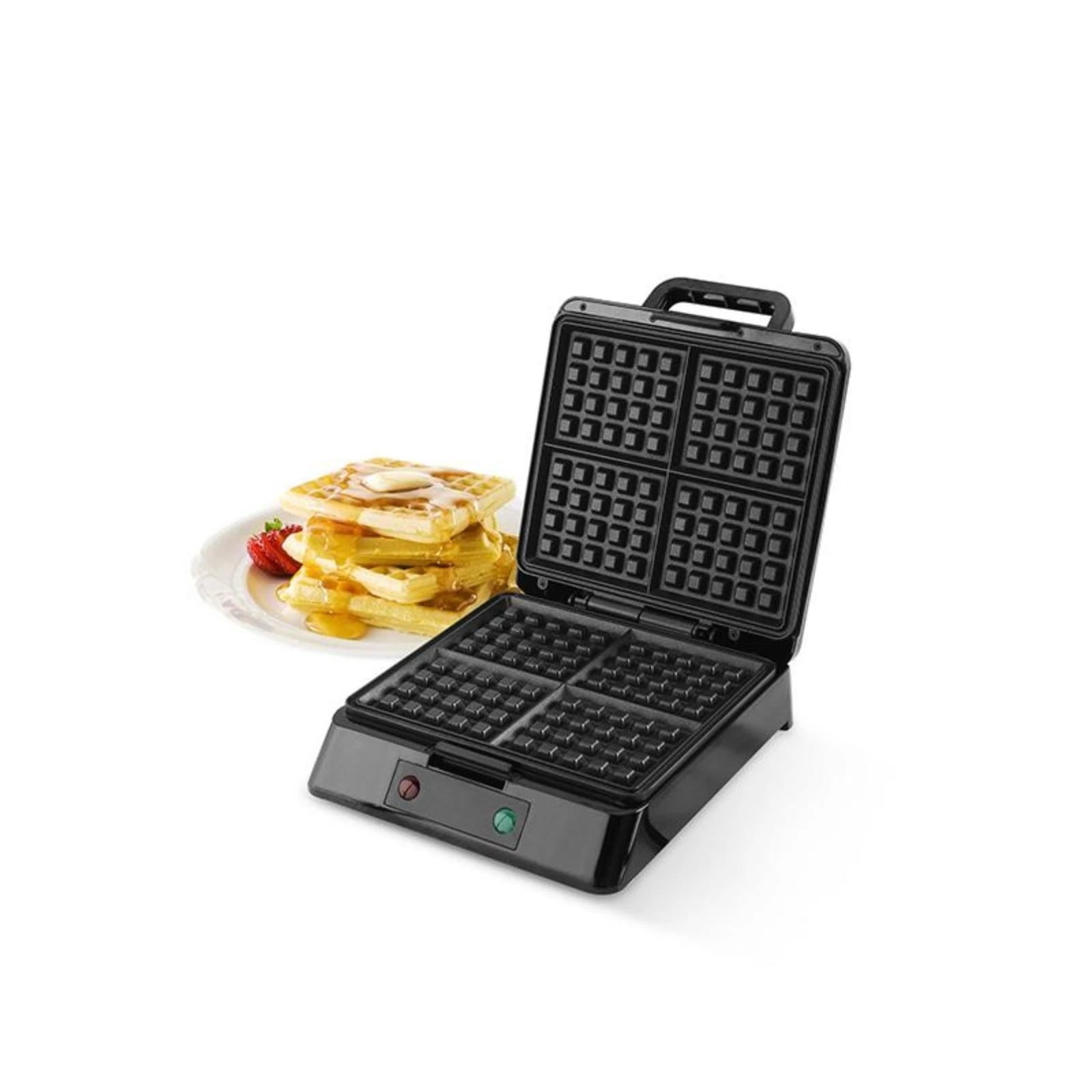 Family Breakfast Easy-to-clean Non-stick Pan,Heavy-duty 1300W Electric Belgian Waffle Maker,2-4 Square Stainless Steel Waffle Maker, Save Space Storage