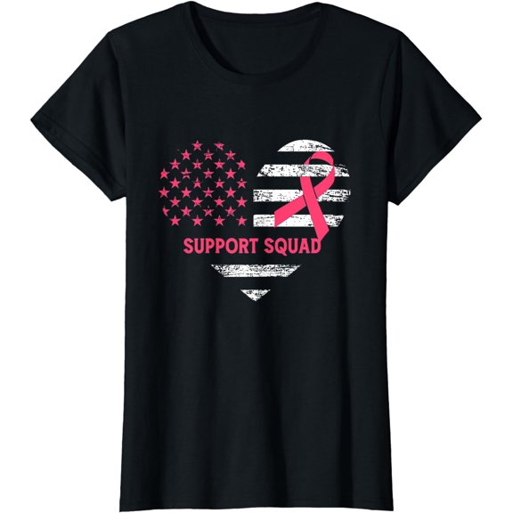Family Breast Cancer Awareness Pink Ribbon Support Squad T-Shirt