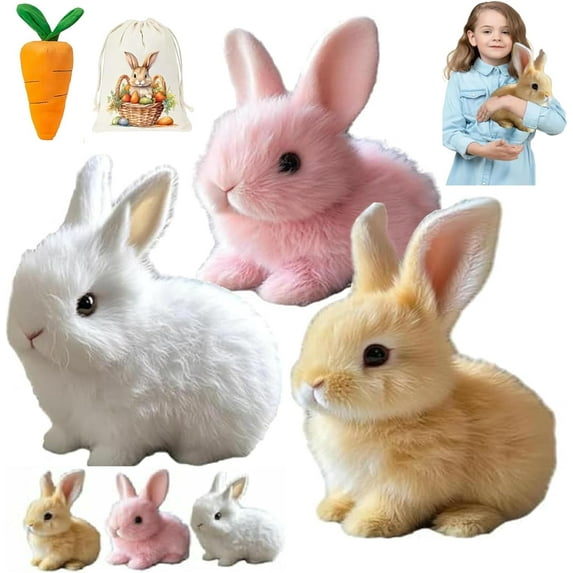 Family Bunny Pal, Better Life Bunny Toy, Fanyil Bunnypal, Bunby - My Realistic Bunny Toy, Bumpy Realistic Bunny, Life Like Bunny That Moves, Vitality Bliss Realistic Bunny (3 PCS Mix Color)