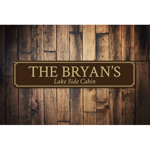 Family Cabin Sign Custom Family Name Sign Lake Side Cabin Sign Cabin Sign Lake Decor Lake House Sign - The Family Sign - Size: 16 x 4 Inches