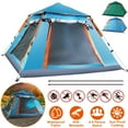 thumbnail image 1 of Family Camping Tent, Moclever 4-5 Person Portable Camping Tent Waterproof with 2 Mosquito Nets Windows Easy Setup for Camping Hiking, Blue, 1 of 11