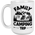 thumbnail image 1 of Family Camping Trip feat. Mountains, Pine Trees, Bonfires & Tent, White 15oz Ceramic Mug, 1 of 5