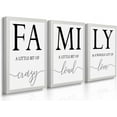 thumbnail image 1 of Family Canvas Wall Art Black and White Family Home Wall Decor-Family Word Sign Canvas Prints Picture Painting Modern Artwork Family Room Decorations for Bedroom Living Room Home Decor 12"x16", 1 of 6