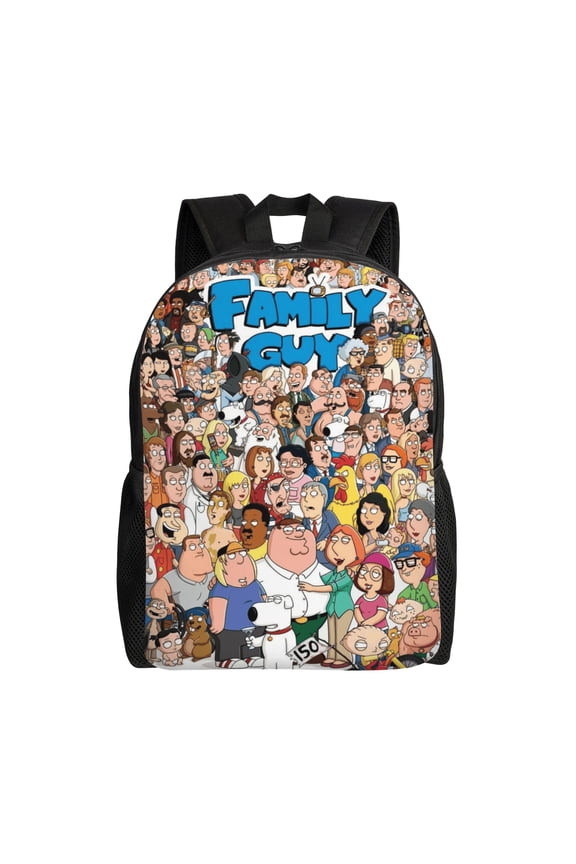 Family Cartoon Guy Backpack Large Capacity Bookbag Computer Business Rucksack Backpacks For Travel Gifts One Size
