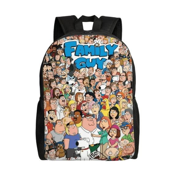 Family Cartoon Guy Backpack Large Capacity Bookbag Computer Business Rucksack Backpacks For Travel Gifts One Size