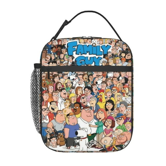 Family Cartoon Guy Lunch Box Insulated Meal Bag With Handle Work Picnic Travel Office For Men Women