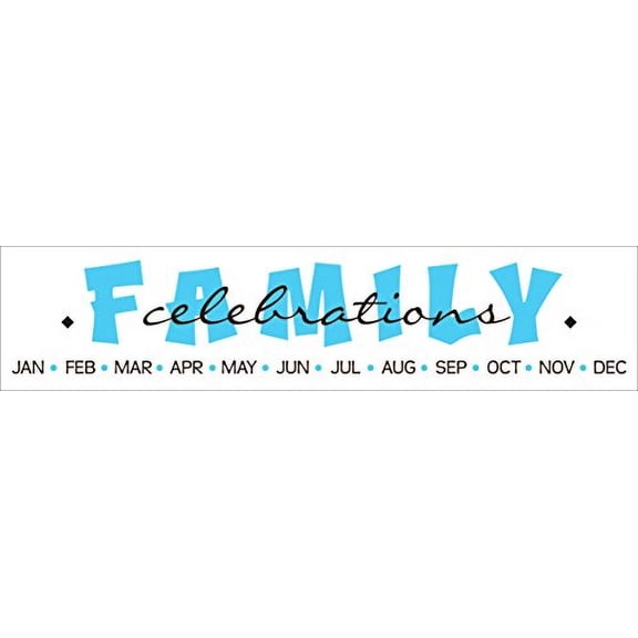 Family Celebrations with Month Letters Perfect for DIY Birthday Board Project Vinyl Decals Stickers, 23 , Ice Blue/Chocolate