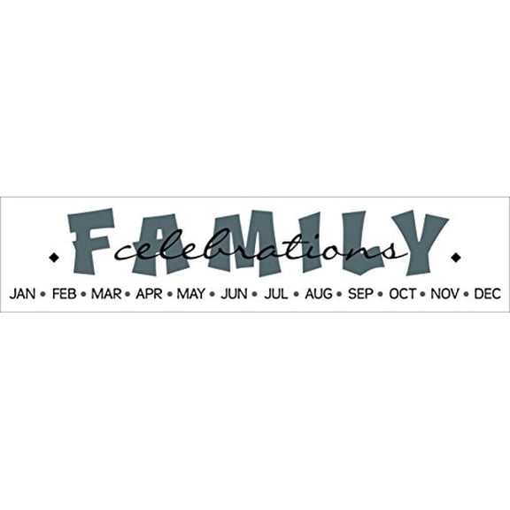 Family Celebrations with Month Letters Perfect for DIY Birthday Board Project Vinyl Decals Stickers, 23 , Storm Gray/Black