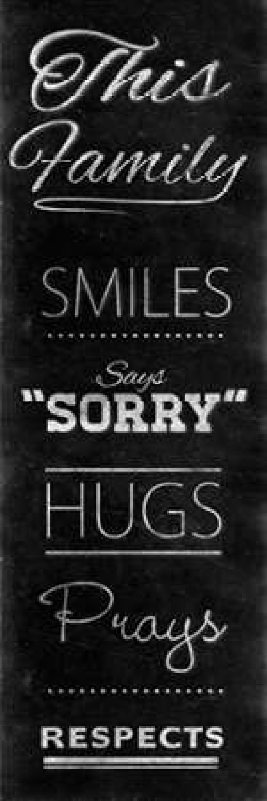 Family Chalk Panel I Canvas Art - SD Graphics Studio (12X36)