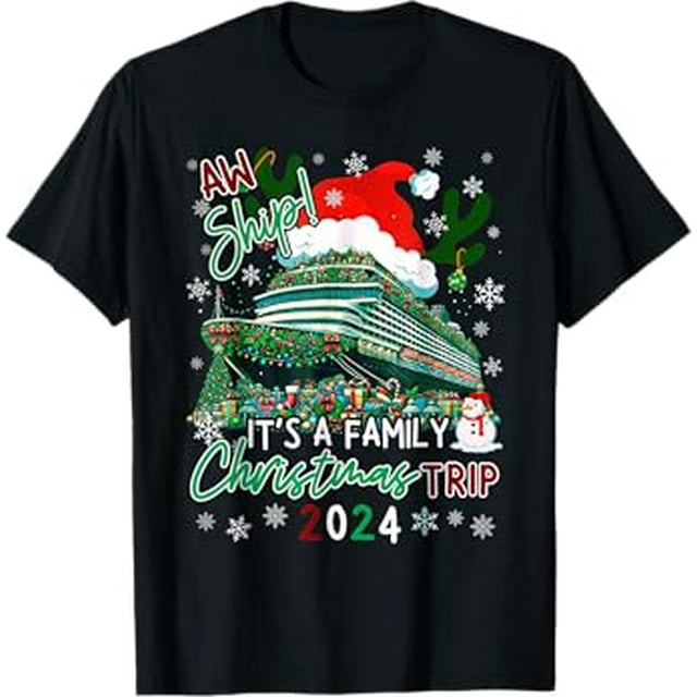 Family Christmas Cruise 2024 matching couple kids' apparel TShirt