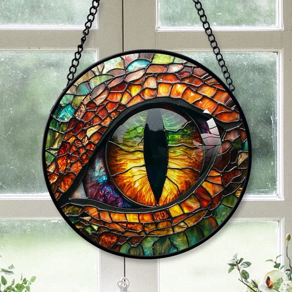 Family Christmas Gift - Four Seasons Eye Christmas Stained Glass Hanging Ornament - Holiday Tree Decoration, Christmas Gift for Parents, Family & Friends, Keepsake 2025
