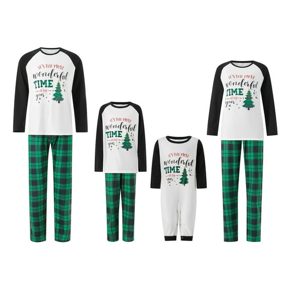 Family Christmas PJs Matching Sets, Cute Holiday Pajamas Printed Top and Pants, Xmas Jammies for Couples/Men/Women