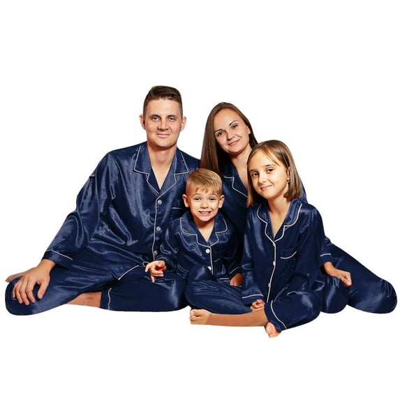 Family Christmas Pajama Sets Silk Pajamas Long Sleeve Button down Holiday Nightwear Cute Christmas Pajamas Christmas Pajamas for Kids