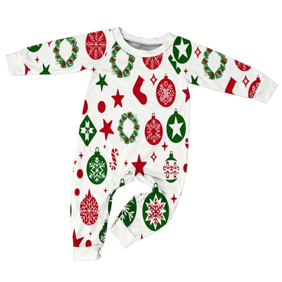 Family Christmas Pajamas 2024 - Christmas Fashion Printed Plush Long Sleeved Rompers Family Parent-Child Wear