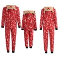 thumbnail image 1 of Family Christmas Pajamas Elk Snowflake Printing Long Sleeve Zipper Hooded Tops + Pants Sleepwear for Mother/Father/Kid, 1 of 10