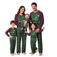 thumbnail image 1 of Family Christmas Pajamas Matching Set Christmas Letter Print Long Sleeve Tops and Xmas Plaid Pants Holiday Sleepwear Soft Pjs Loungewear for Women,L, 1 of 5