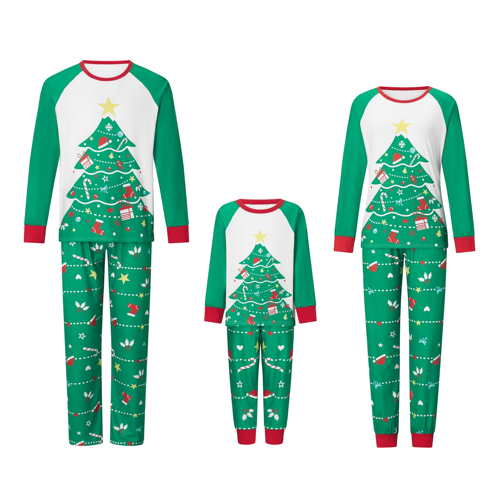 Family Christmas Pajamas Matching Set Christmas Tree Print Long Sleeve