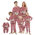 thumbnail image 1 of Family Christmas Pajamas Matching Set Ugly Christmas Sweater Crewneck Long Sleeve Knitted Santa Clause Sweater for Women Man Couples Pink Flannel, 1 of 4