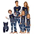 thumbnail image 1 of Family Christmas Pajamas Matching Sets, Christmas Tree Print Navy Tops with Fair Isle Snowman Pants, Long-Sleeve Crew Neck Loungewear Sleepwear for Couples, Women, Men, Kids and Baby, 1 of 6