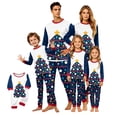 thumbnail image 1 of Family Christmas Pajamas Matching Sets, Christmas Tree Print Raglan Tops with Polka Dot Wavy Pants, Long-Sleeve Crew Neck Loungewear Sleepwear for Couples, Women, Men, Kids and Baby, 1 of 4