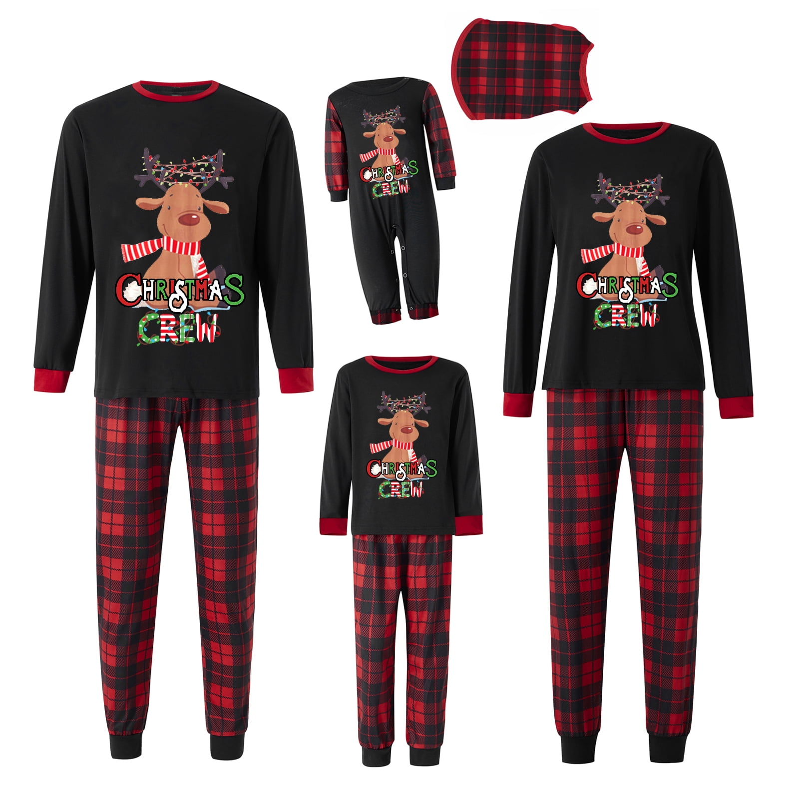Women's Plaid Christmas Print Loungewear Set