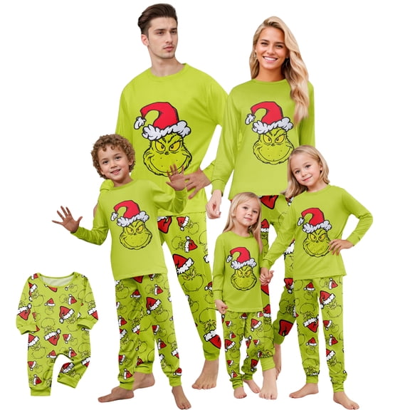 Family Christmas Pajamas Matching Sets 𝓖𝓻𝓲𝓷𝓬𝓱 Family Christmas Pajamas Matching Sets, Christmas Pajamas for Women Men & Couples,Pants & T-Shirts Sleepwear