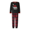 thumbnail image 1 of Family Christmas Pajamas Matching Sets Graphic Alphabet Letter Printed Crewneck Long Sleeve Shirts with Plaid Pants Outfits Red Kids 4-5 Years, 1 of 4