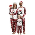 thumbnail image 1 of Family Christmas Pajamas Matching Sets Graphic Alphabet Letter Printed Long Sleeve Shirts Xmas Sleepwear Outfits Pullover Crew Neck Tops and Plaid Pants Yellow Men S, 1 of 5