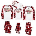 thumbnail image 1 of Family Christmas Pajamas Matching Sets Letter Graphic Long Sleeve Crewneck Shirts and Plaid Long Pants Cute 2 Piece Pj Loungewear Party Trendy Sleepwear, 1 of 6